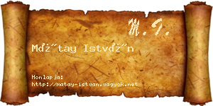 Mátay István névjegykártya